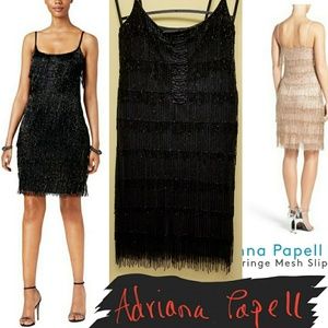 Adrianna Papell Black beaded slip dress  Rk:18:619